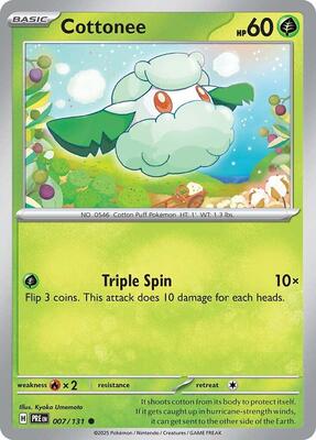Cottonee card from SV: Prismatic Evolutions
