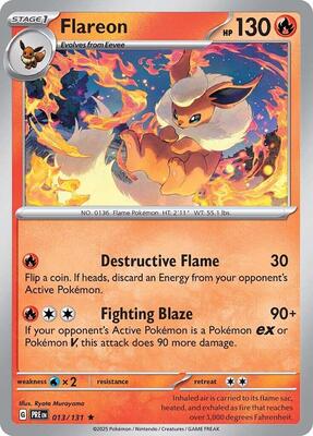 Flareon card from SV: Prismatic Evolutions