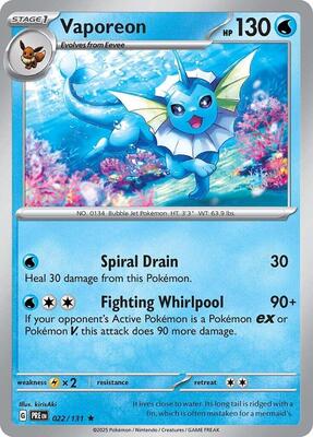 Vaporeon card from SV: Prismatic Evolutions