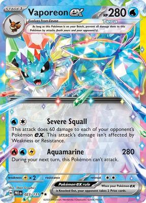 Vaporeon ex - 023/131 card from SV: Prismatic Evolutions