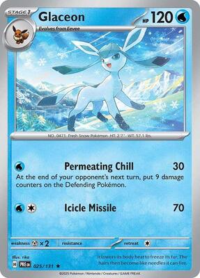 Glaceon card from SV: Prismatic Evolutions