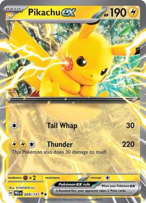 Pikachu ex - 028/131 card from SV: Prismatic Evolutions