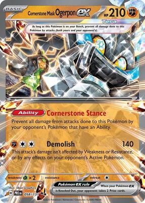Cornerstone Mask Ogerpon ex - 058/131 card from SV: Prismatic Evolutions