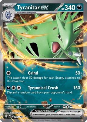 Tyranitar ex card from SV: Prismatic Evolutions