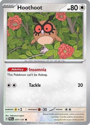 Hoothoot card from SV: Prismatic Evolutions