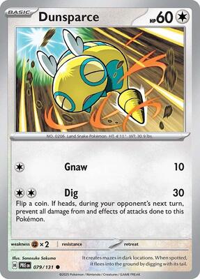 Dunsparce card from SV: Prismatic Evolutions