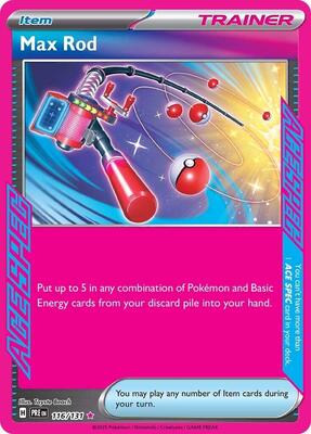 Max Rod card from SV: Prismatic Evolutions