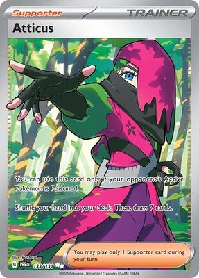 Atticus - 133/131 card from SV: Prismatic Evolutions