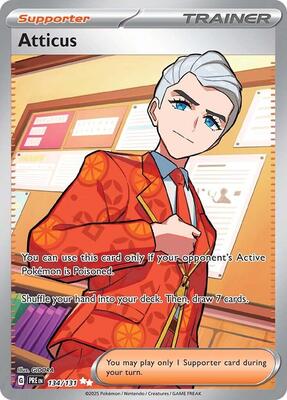 Atticus - 134/131 card from SV: Prismatic Evolutions