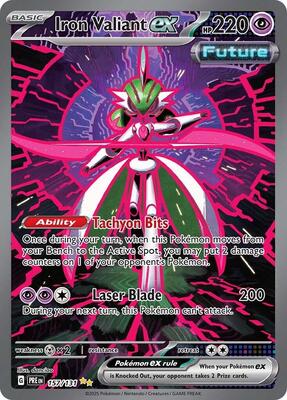 Iron Valiant ex card from SV: Prismatic Evolutions