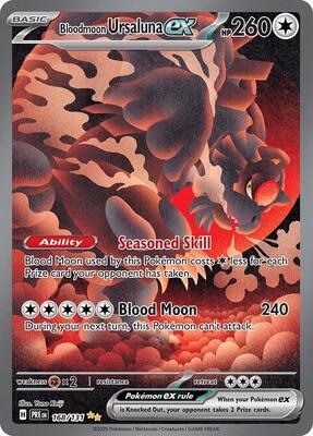Bloodmoon Ursaluna ex card from SV: Prismatic Evolutions