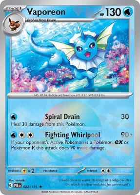 Vaporeon (Poke Ball Pattern) card from SV: Prismatic Evolutions