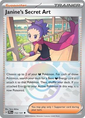 Janine's Secret Art - 112/131 (Poke Ball Pattern) card from SV: Prismatic Evolutions