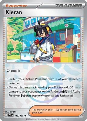Kieran - 113/131 (Poke Ball Pattern) card from SV: Prismatic Evolutions