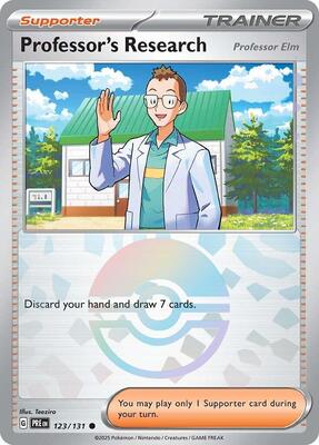 Professor's Research [Professor Elm] (Poke Ball Pattern) card from SV: Prismatic Evolutions
