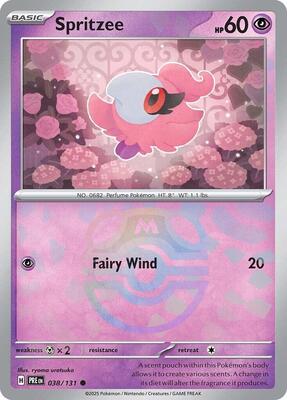 Spritzee (Master Ball Pattern) card from SV: Prismatic Evolutions
