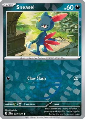 Sneasel (Master Ball Pattern) card from SV: Prismatic Evolutions