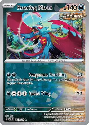 Roaring Moon (Master Ball Pattern) card from SV: Prismatic Evolutions