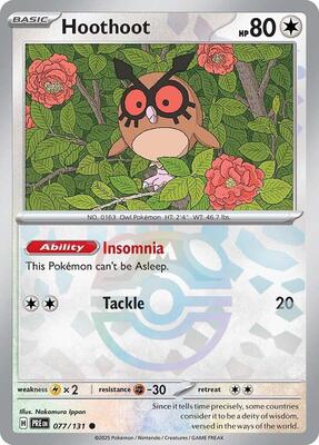 Hoothoot (Master Ball Pattern) card from SV: Prismatic Evolutions