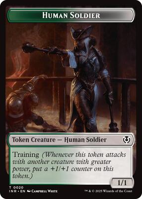 Human Soldier (0020) // Emblem - Tamiyo, Field Researcher Double-Sided Token card from Innistrad Remastered