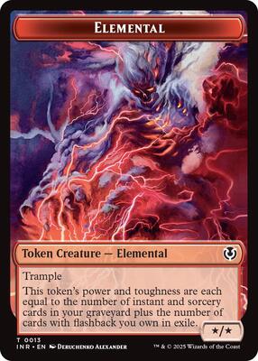 Elemental // Human (0014) Double-Sided Token card from Innistrad Remastered
