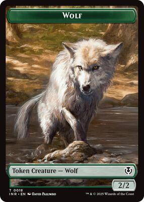 Wolf (0018) // Emblem - Arlinn, Embraced by the Moon Double-Sided Token card from Innistrad Remastered