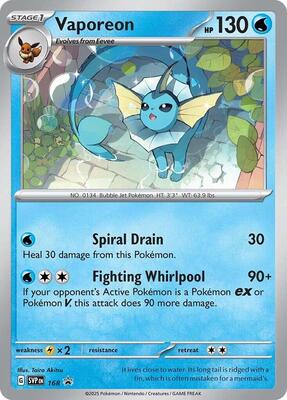 Vaporeon - 168 (Cosmos Holo) card from SV: Scarlet & Violet Promo Cards