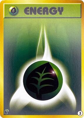 Basic Grass Energy - 3 card from Intro Pack Neo (Chikorita)