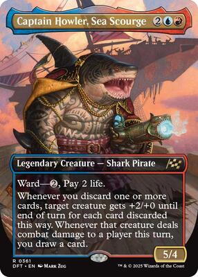 Captain Howler, Sea Scourge (Borderless) card from Aetherdrift