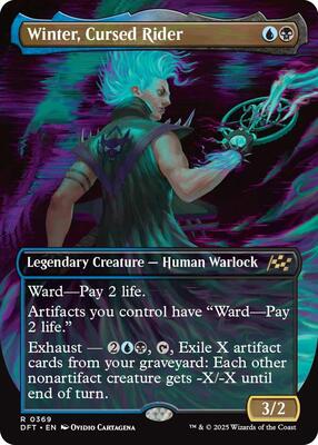 Winter, Cursed Rider (Borderless) card from Aetherdrift