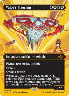 Valor's Flagship (Borderless) (First-Place Foil) card from Aetherdrift