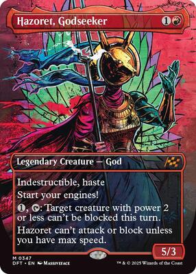 Hazoret, Godseeker (Borderless) card from Aetherdrift