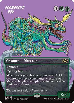 Agonasaur Rex (Borderless) card from Aetherdrift