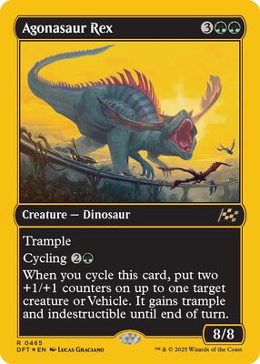 Agonasaur Rex (First-Place Foil) card from Aetherdrift