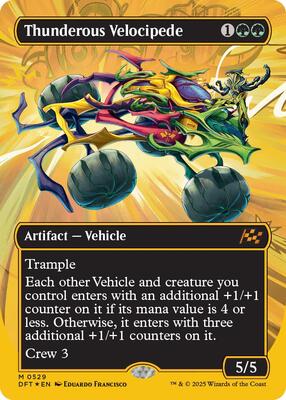 Thunderous Velocipede (Borderless) (First-Place Foil) card from Aetherdrift
