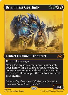Brightglass Gearhulk (First-Place Foil) card from Aetherdrift