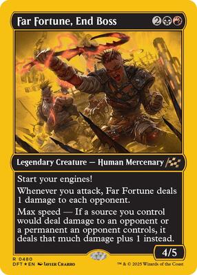 Far Fortune, End Boss (First-Place Foil) card from Aetherdrift