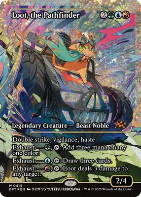 Loot, the Pathfinder (Showcase) (Fracture Foil) card from Aetherdrift