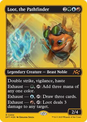 Loot, the Pathfinder (First-Place Foil) card from Aetherdrift