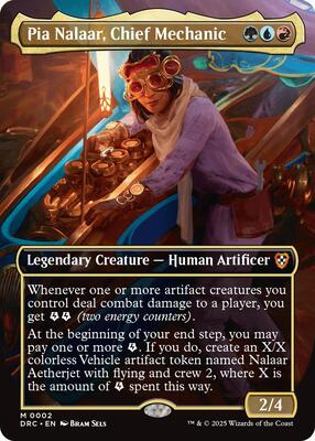 Pia Nalaar, Chief Mechanic (Borderless) card from Commander: Aetherdrift