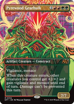 Pyrewood Gearhulk (Borderless) card from Aetherdrift