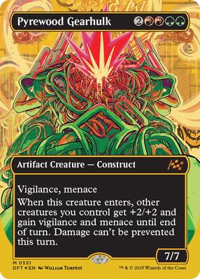 Pyrewood Gearhulk (Borderless) (First-Place Foil) card from Aetherdrift