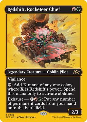 Redshift, Rocketeer Chief (First-Place Foil) card from Aetherdrift