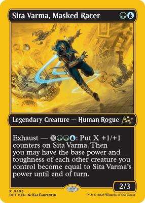 Sita Varma, Masked Racer (First-Place Foil) card from Aetherdrift