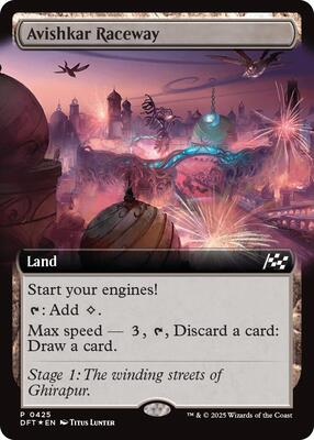Avishkar Raceway (Extended Art) card from Aetherdrift