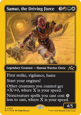 Samut, the Driving Force (First-Place Foil) card from Aetherdrift