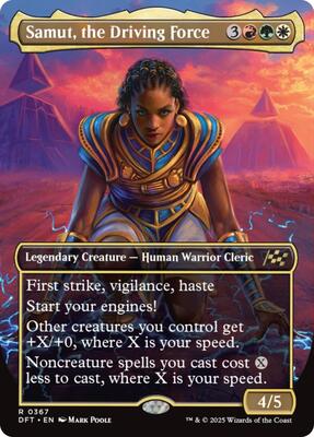 Samut, the Driving Force (Borderless) card from Aetherdrift