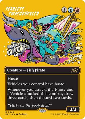 Fearless Swashbuckler (Borderless) (First-Place Foil) card from Aetherdrift