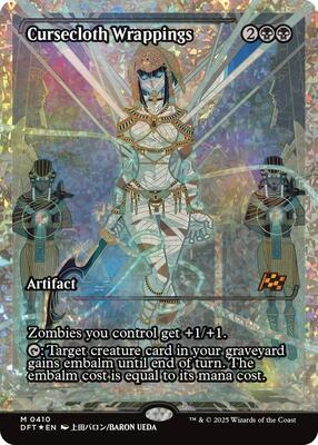Cursecloth Wrappings (Showcase) (Fracture Foil) card from Aetherdrift