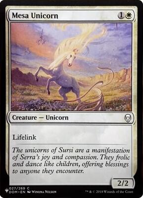 Mesa Unicorn card from The List Reprints